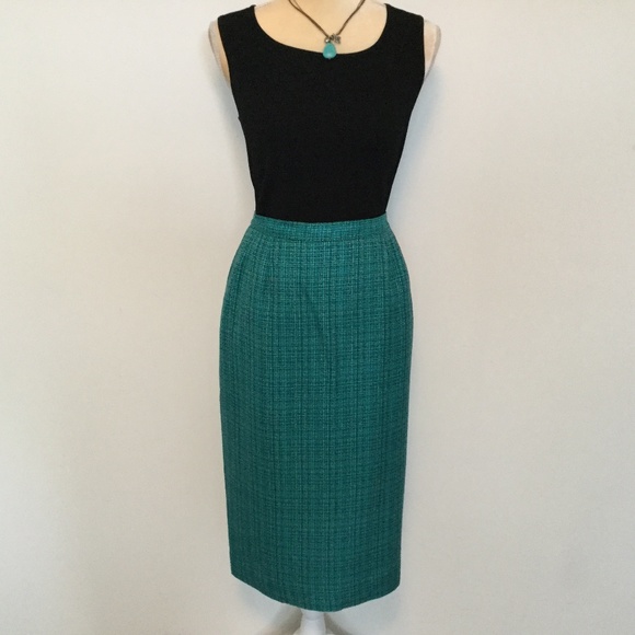 Pendleton Dresses & Skirts - 🧵Vintage Pendleton Turquoise Pencil Skirt Size 12